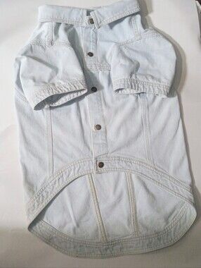 Reddy Lightwash Denim Dog Jacket Button Detail Distressed Blue Size 3XL